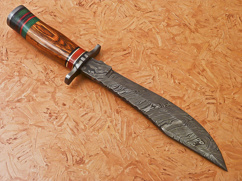 HS-346 | Custom Handmade Damascus Hunting Knife With Hard Wood Handle