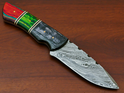 HS-808 Custom Handmade Damascus Skinner Knife With Custom Wood Handle