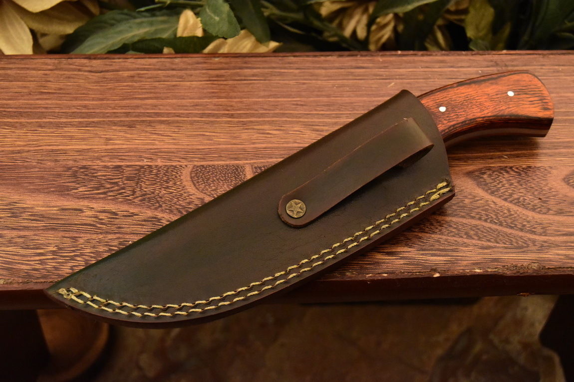 HS-837 Custom Handmade Damascus Skinner Knife With Hard Wood Handle