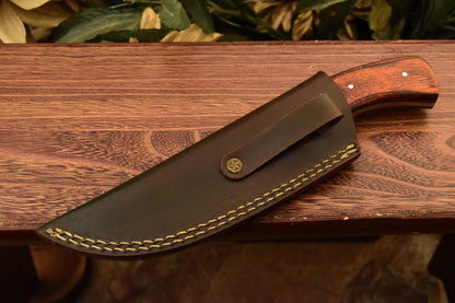 HS-837 Custom Handmade Damascus Skinner Knife With Hard Wood Handle