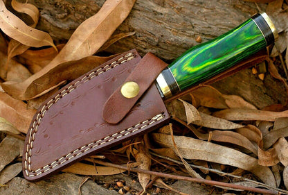 HS-762 Custom Handmade Damascus Steel Skinner knife With Hard Wood Handle Daily Carry