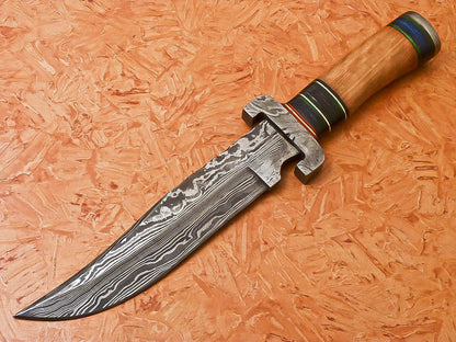 HS-545  Custom Handmade Damascus Hunting Knife With Hard Bone Handle