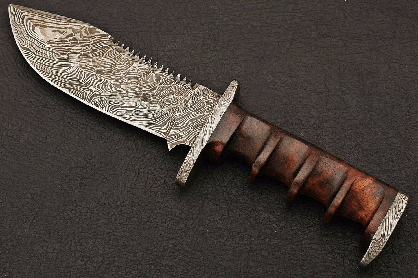 HS-536  Custom Handmade Damascus Hunting Forged Blade, Survival,Tracker Camping,Sporting Knife Rose Wood