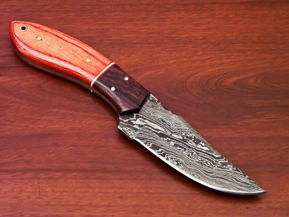 HS-806 Custom Handmade Damascus Skinner Knife With Hard Wood Handle