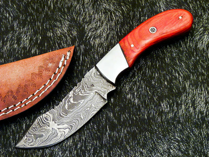 HS-582 Custom Hand Forged Damascus Steel 8" Hunting Knife - Pakka Wood