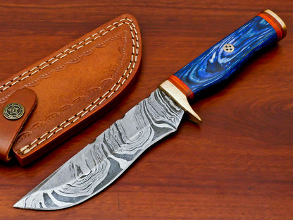 HS-476  Custom Handmade Damascus Hunting Knife With Hard Wood Handle