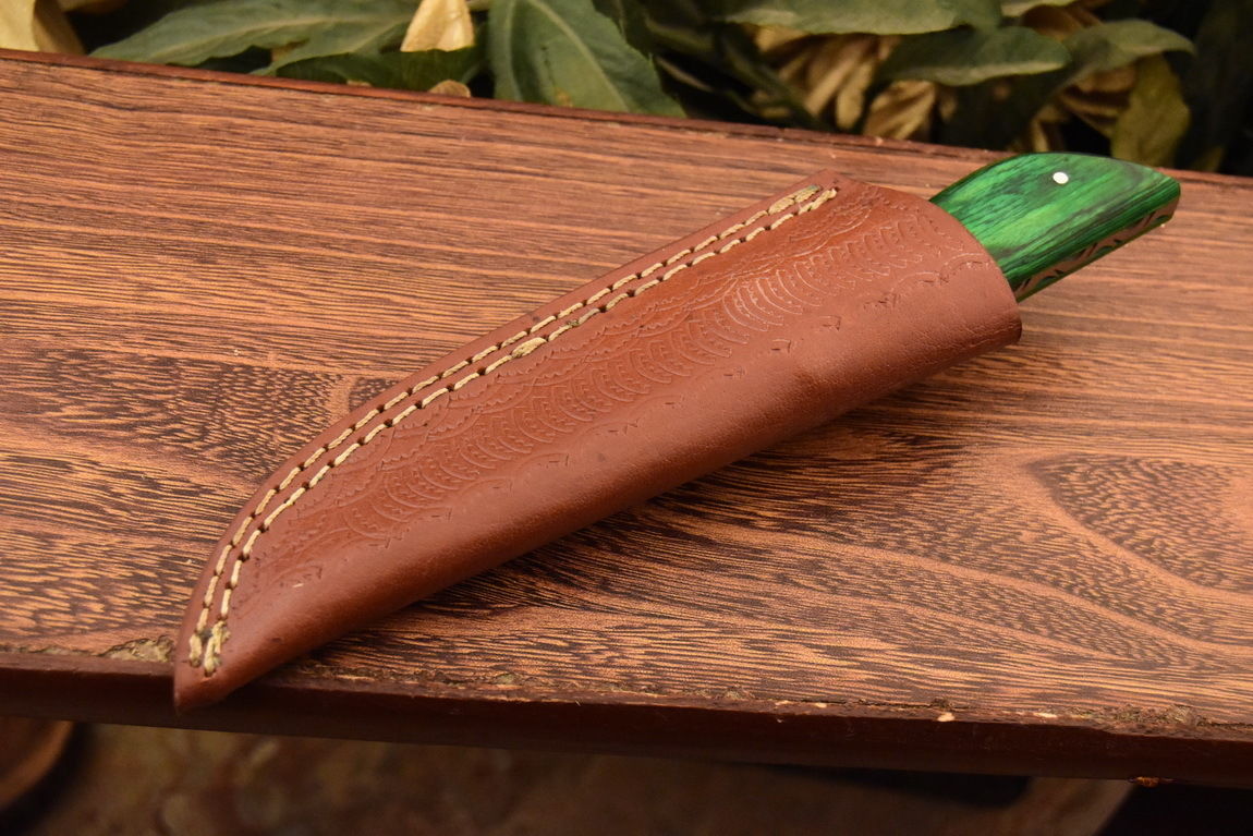 HS-832 Custom Handmade Damascus Skinner Knife With Hard Wood Handle