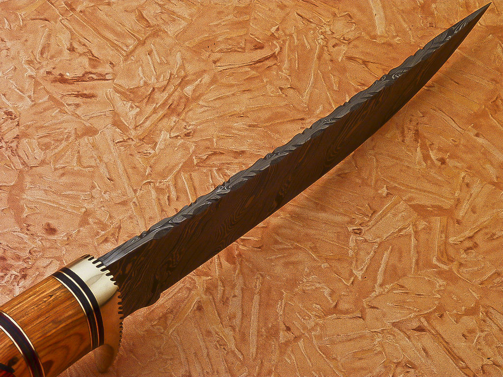 HS-548 Custom Handmade Damascus Hunting Fillet Knife With Hard Wood Handle