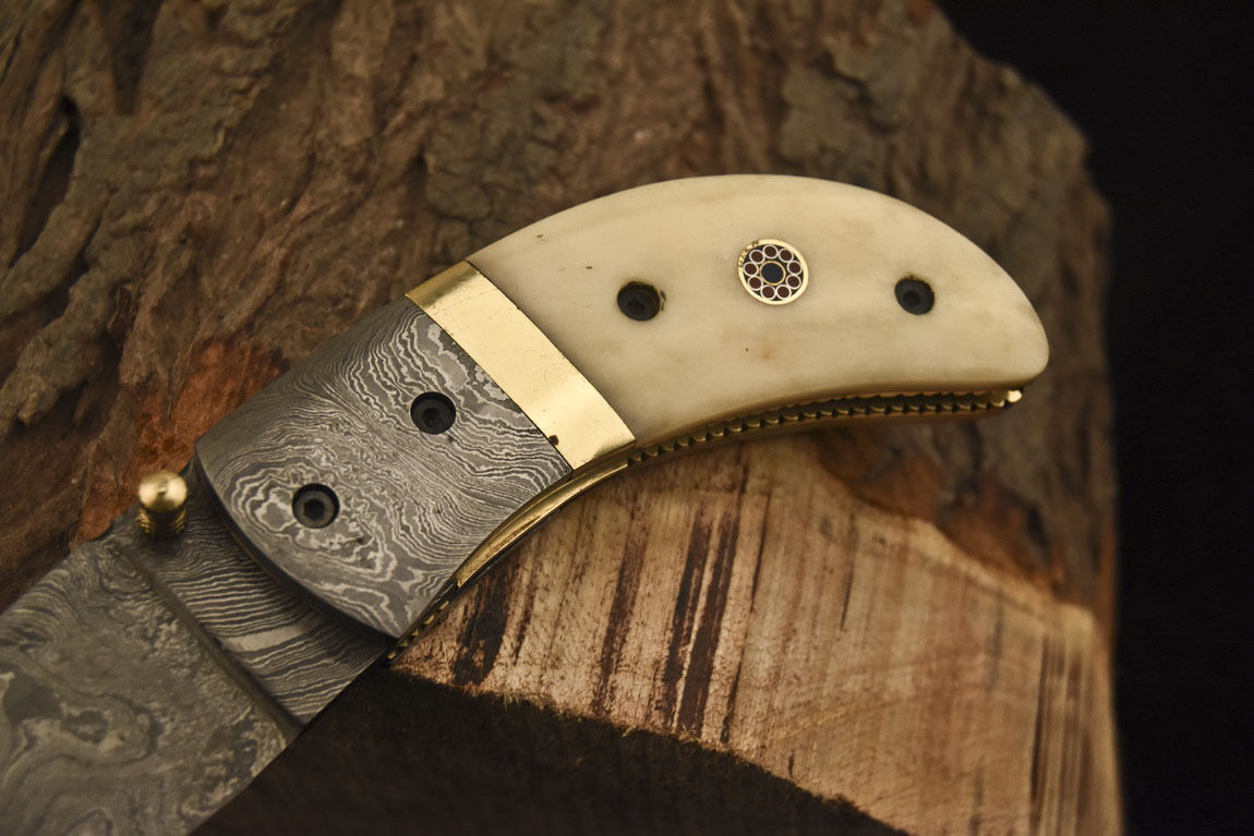 Handmade Damascus Mini Pocket Folding Knife