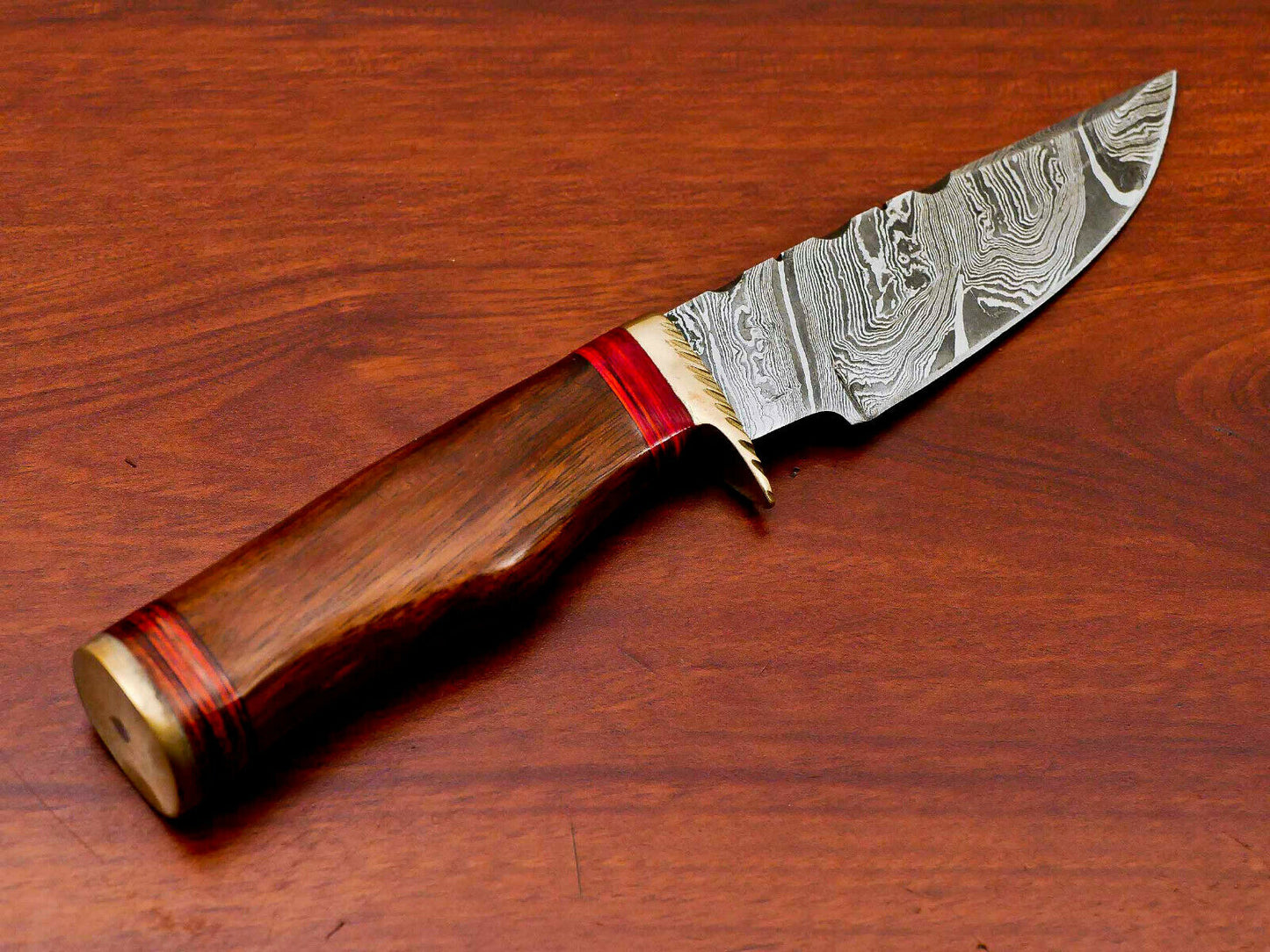 HS-514 Custom Handmade Damascus Hunting Edc Knife With Wood Handle