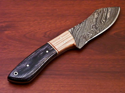HS-813 Custom Handmade Damascus Skinner Knife With Wood Handle