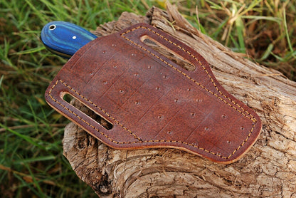 HS-1008 | Custom Handmade Rail Steel Cowboy Bull Cutter Knife With Beautiful Hard Wood And Bone Handle