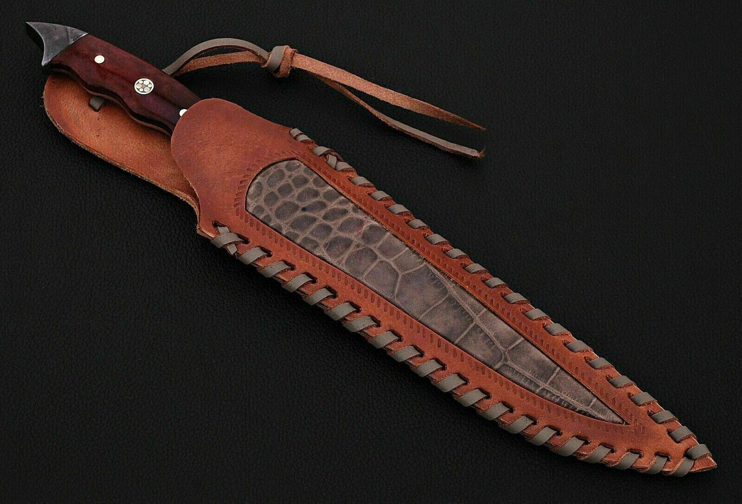 Damascus Steel Fillet Knife – Fish Fillet with Leather Sheath | HS-1042