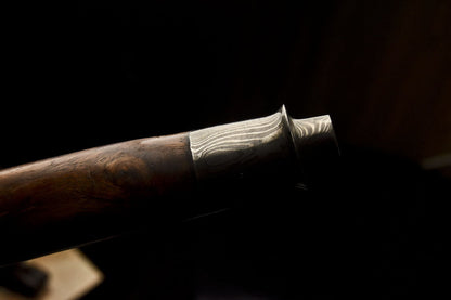 HS-1080 | Custom Handmade Damascus Smoking Tomahawk knife, Hatchet, Axe,Integral Natural Wood