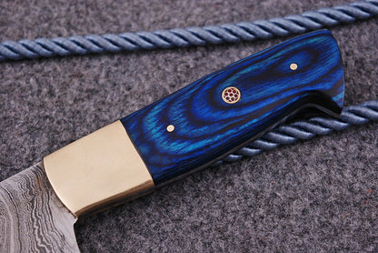 HS-291 Custom Handmade Damascus Kitchen/Chef Knife - Hard Wood Handle - Best Price
