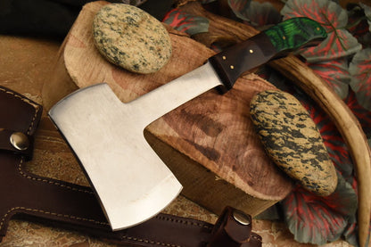 HS-1079 | Custom Handmade Steel Tomahawk knife, Hatchet, Axe,Integral Hard Wood