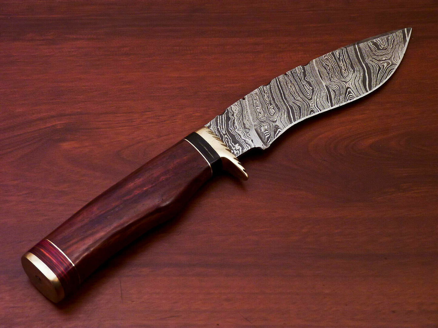 HS-521  Cutlery | Custom Handmade Damascus Hunting/Kukri Knife With Natural Wood Handle