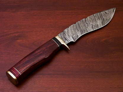 HS-521  Cutlery | Custom Handmade Damascus Hunting/Kukri Knife With Natural Wood Handle