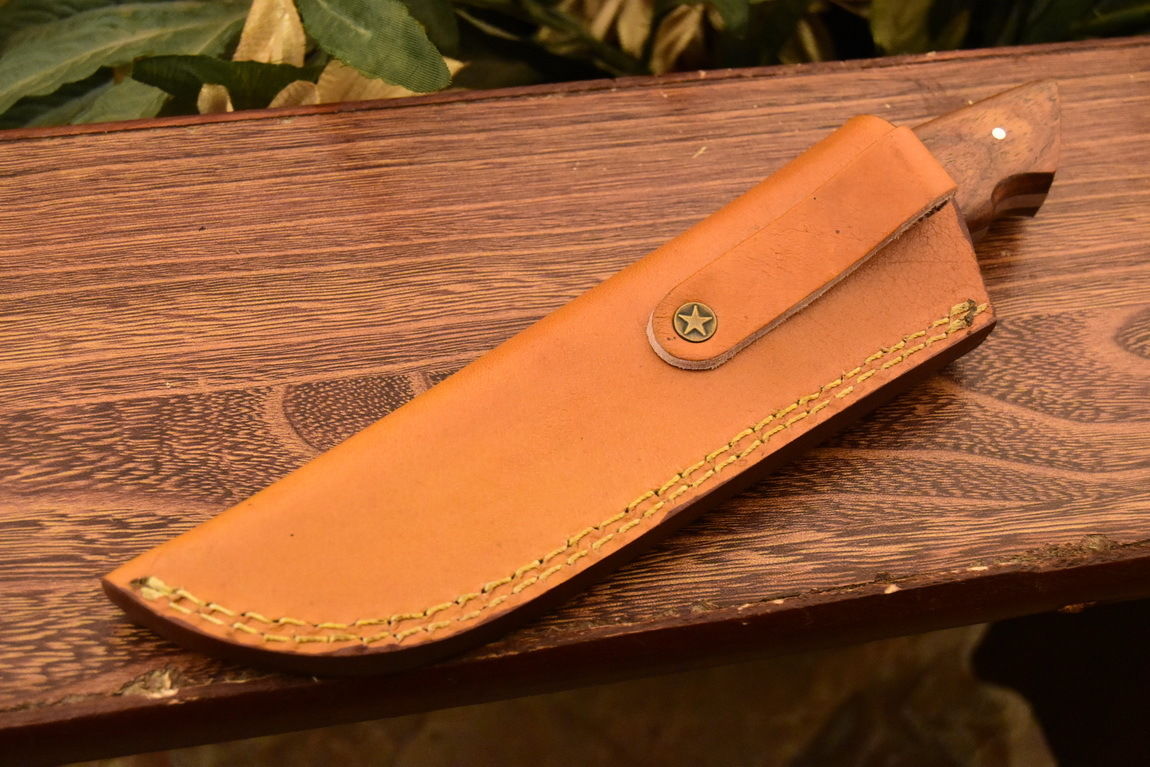 HS-835 Custom Handmade Damascus Skinner Knife With Hard Wood Handle