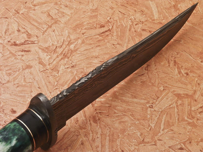 HS-542 Custom Handmade Damascus Huting Knife With Hard Wood & Bone Handle