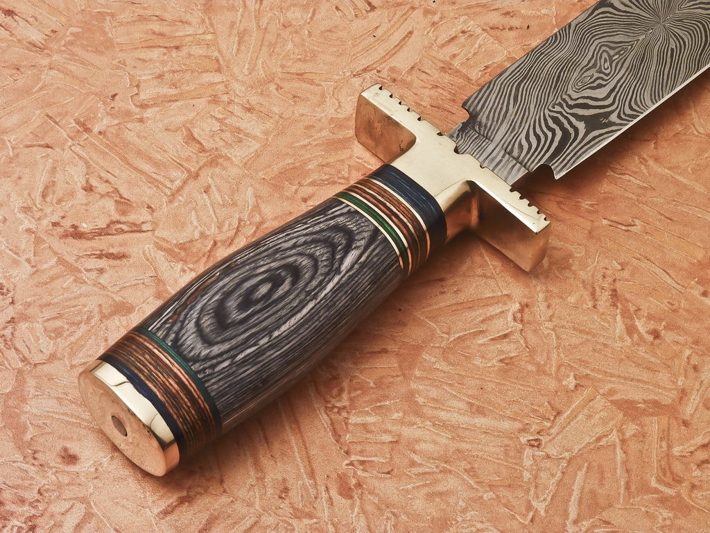 HS-870 Custom Handmade Damascus Dagger Knife With Hard Wood Handle