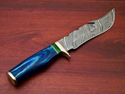 HS-518 Custom Handmade Damascus Hunting Blade Knife With Hard Wood Handle