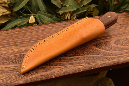 HS-828 Custom Handmade Damascus Skinner Knife With Pure Wood Handle