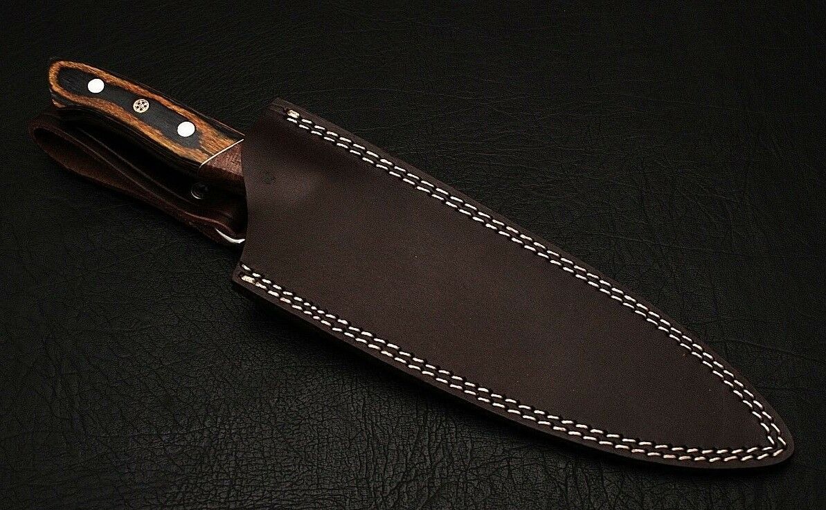 HS-285 Custom Handmade Damascus Kitchen/Chef Knife - Pakka Wood Handle - Best Price