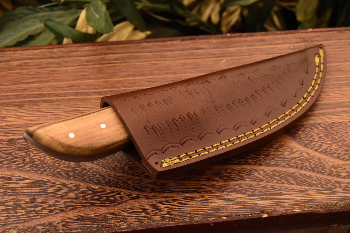 HS-838 Custom Handmade Damascus Skinner Knife With Hard Wood Handle