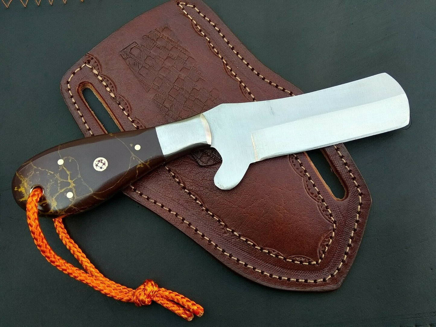 HS-992 Cowboy Knife Custom Handmade Tool Steel Rare Handle