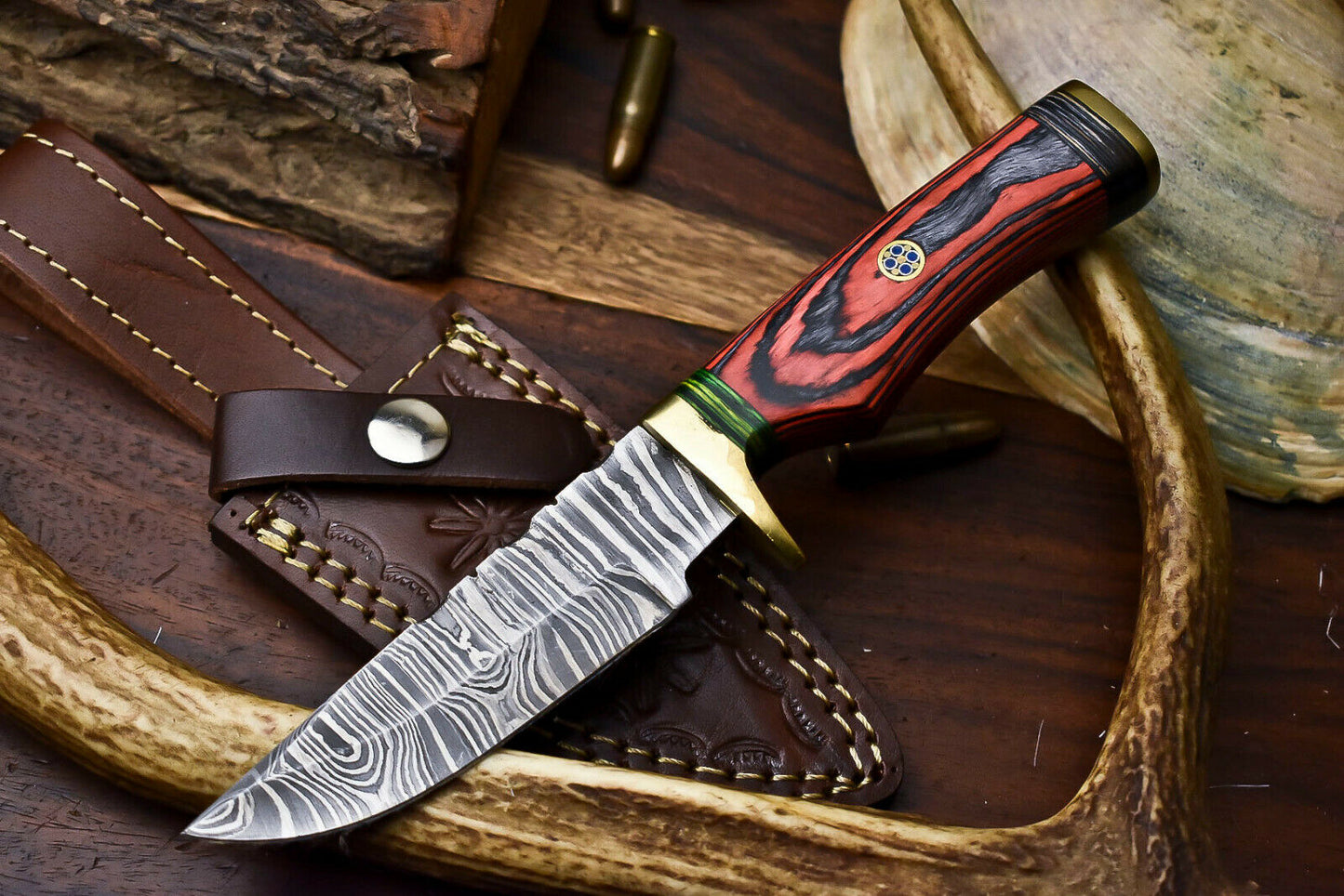 HS-373 ''  Handmade Damascus Steel Blade Hunting Knife