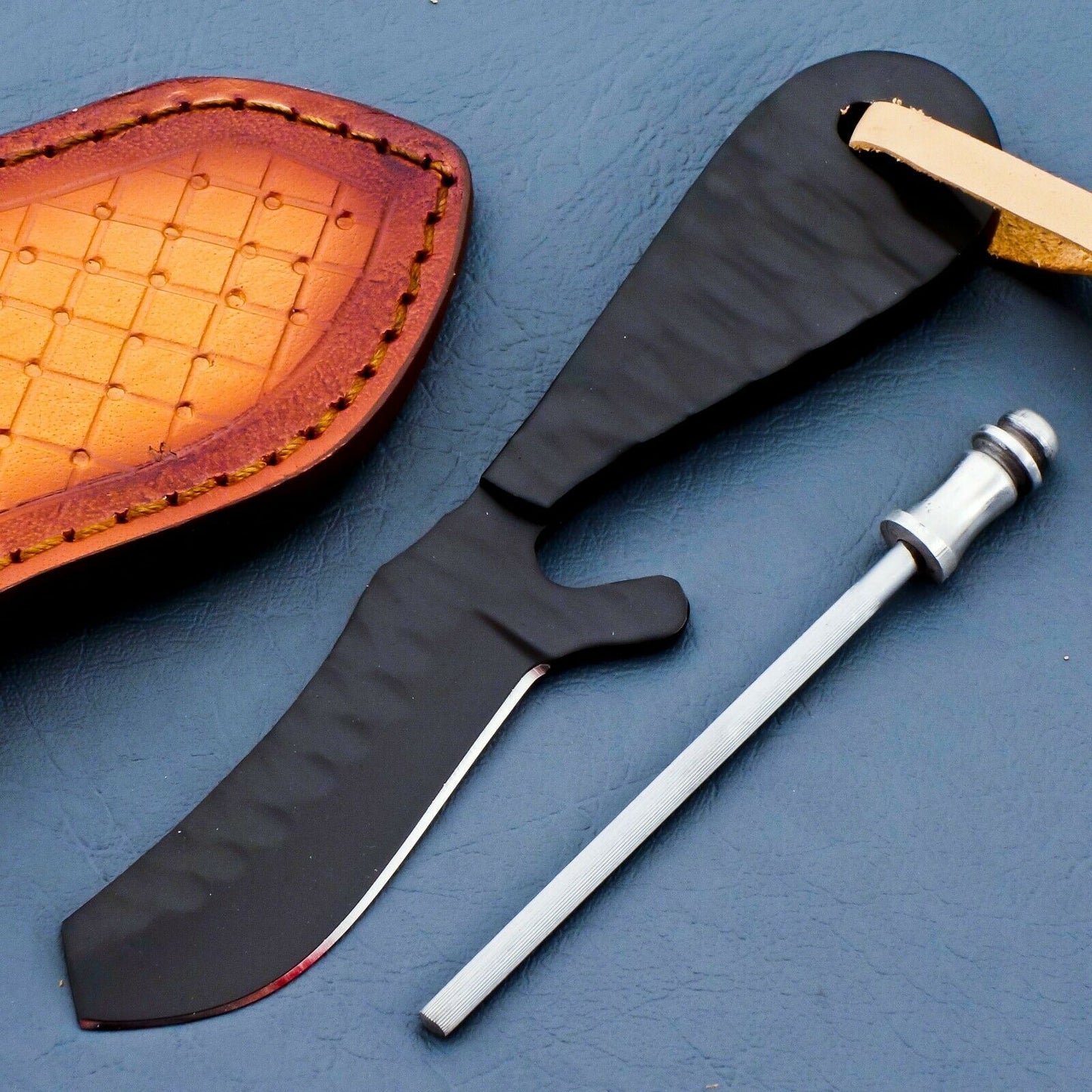 HS-945 Custom Hand Forged 6.00" J2 Tool Steel Ceramic Coating Bull Cutter Knife