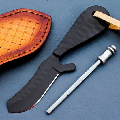 HS-945 Custom Hand Forged 6.00" J2 Tool Steel Ceramic Coating Bull Cutter Knife