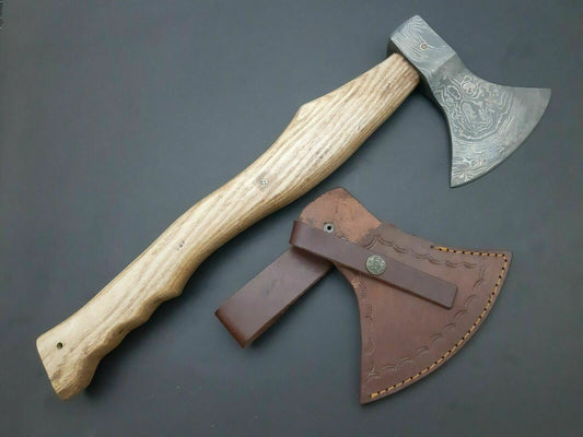 HS-1023 CUSTOM HANDMADE FORGED DAMASCUS Steel Axe/Hatchet Tomahawk Axe