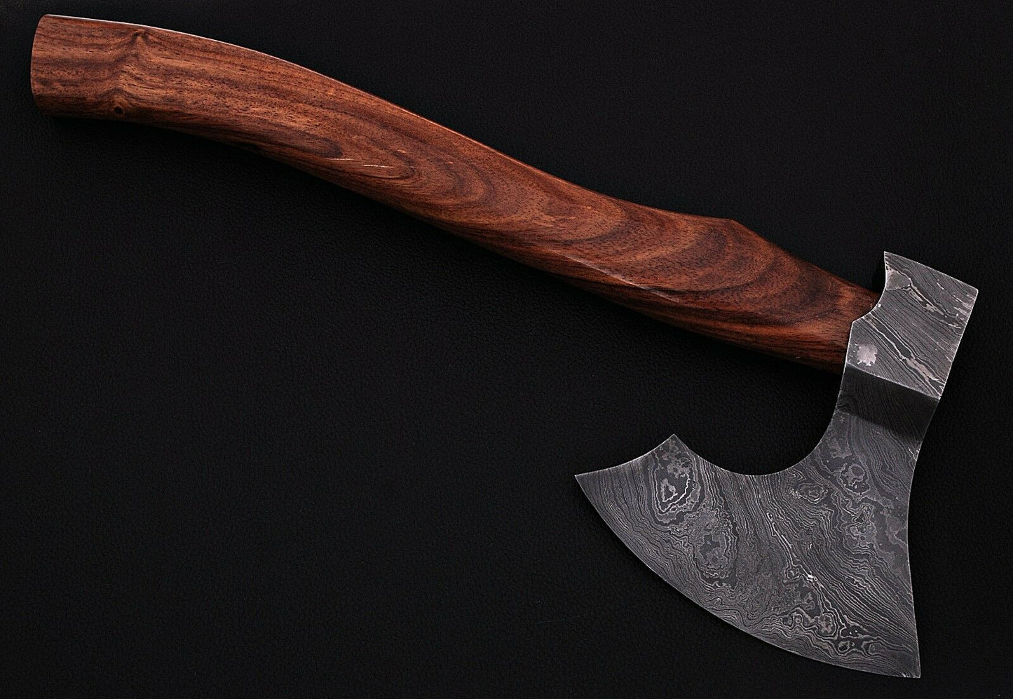 HS-1077 | Custom Handmade Damascus Hand Forged Axe With Rose Wood Handle
