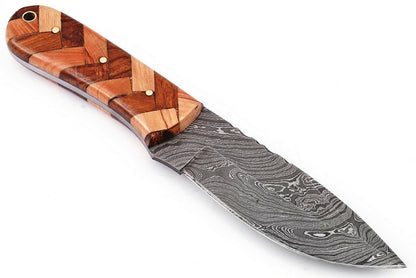 HS-447 | Custom Handmade Damascus Steel Hunting knife - Wood Handle - Good Price
