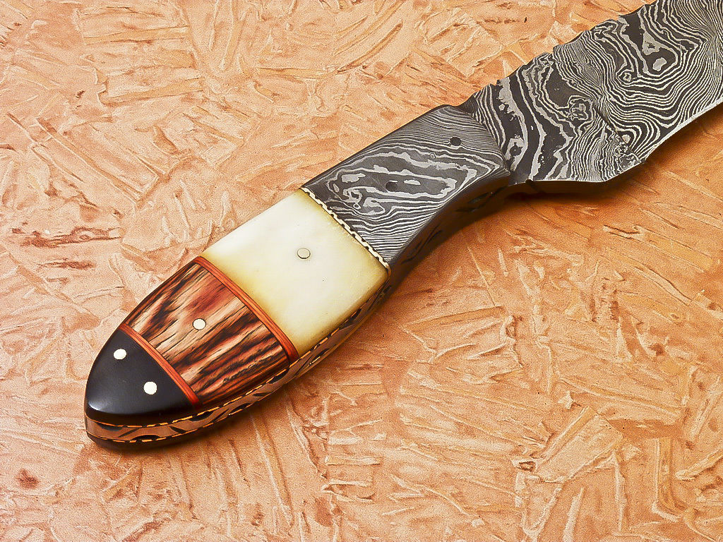 HS-917 Custom Handmade Damascus Karambit Style Knife With Hard Wood Handle