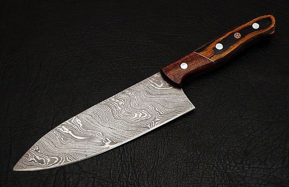 HS-285 Custom Handmade Damascus Kitchen/Chef Knife - Pakka Wood Handle - Best Price