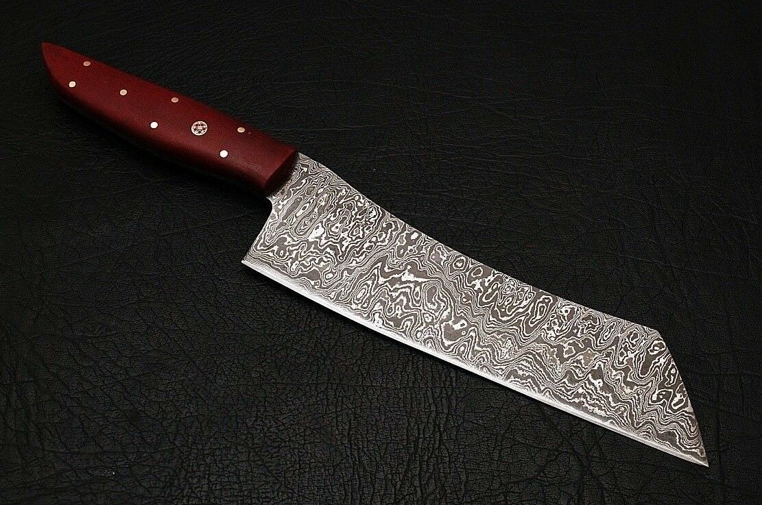 HS-286 Custom Handmade Damascus Kitchen/Chef Knife Cleaver Knife - Micarta Handle - Best Price