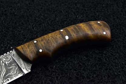 HS-852 Custom Handmade Damascus Skinner Knife With Walnut Wood Handle