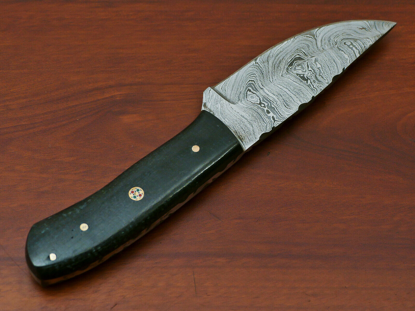 HS-818 Custom Handmade Damascus Skinner Knife With Micarta Sheet Handle