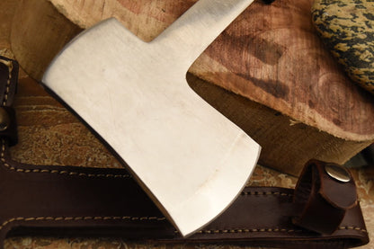 HS-1079 | Custom Handmade Steel Tomahawk knife, Hatchet, Axe,Integral Hard Wood