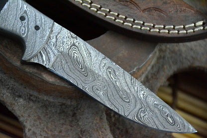 HS-847 Custom Handmade Damascus Skinner Knife With G-10 Micarta Handle
