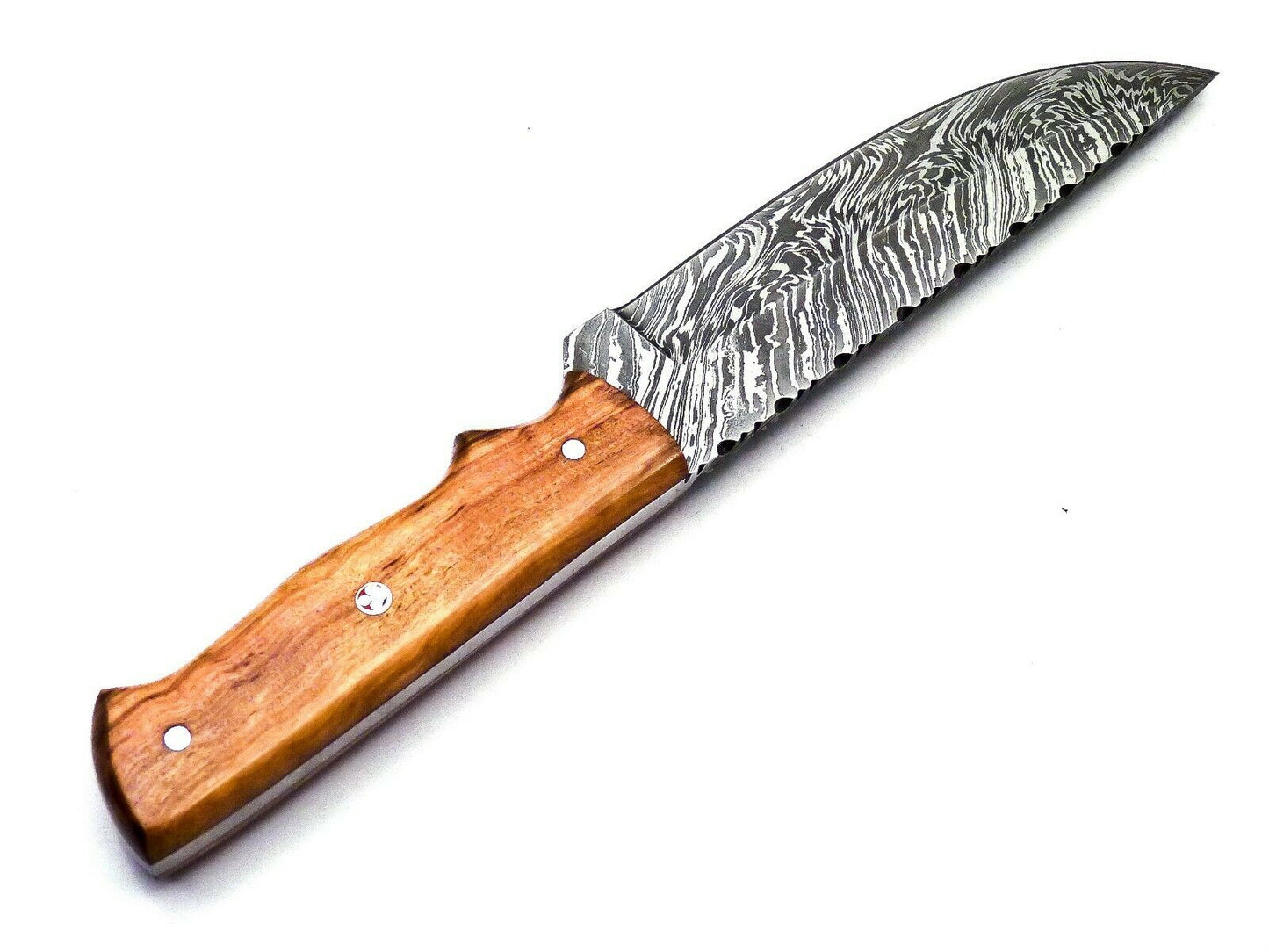 HS-823 Custom Handmade Damascus Skinner Knife With Wood Handle