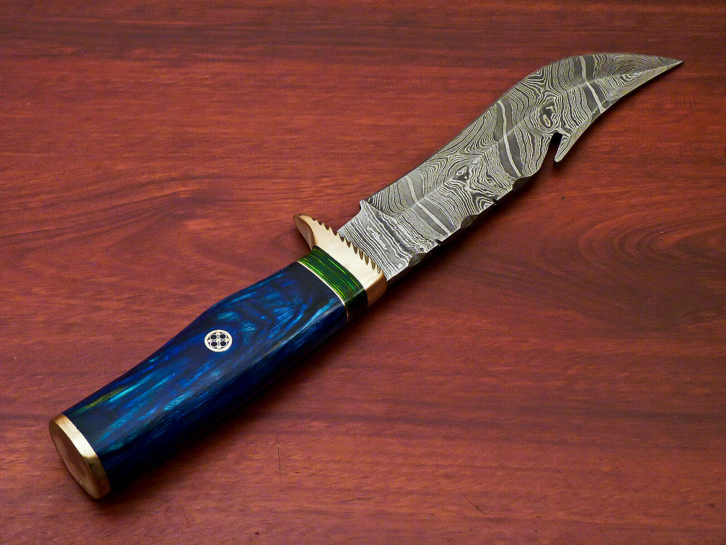HS-518 Custom Handmade Damascus Hunting Blade Knife With Hard Wood Handle
