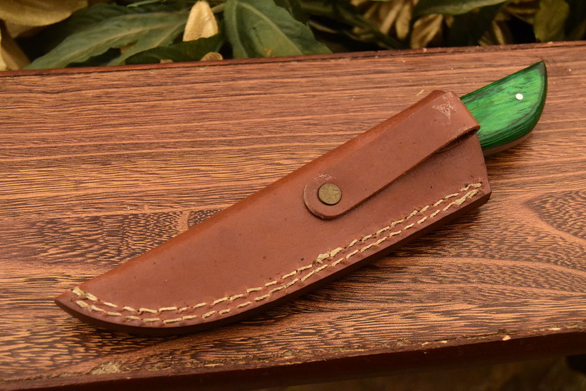 HS-832 Custom Handmade Damascus Skinner Knife With Hard Wood Handle