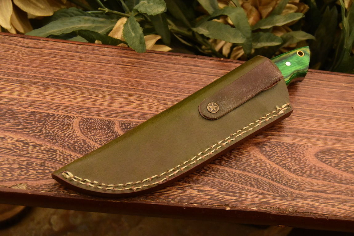 HS-836 Custom Handmade Damascus Skinner Knife With Hard Wood Handle
