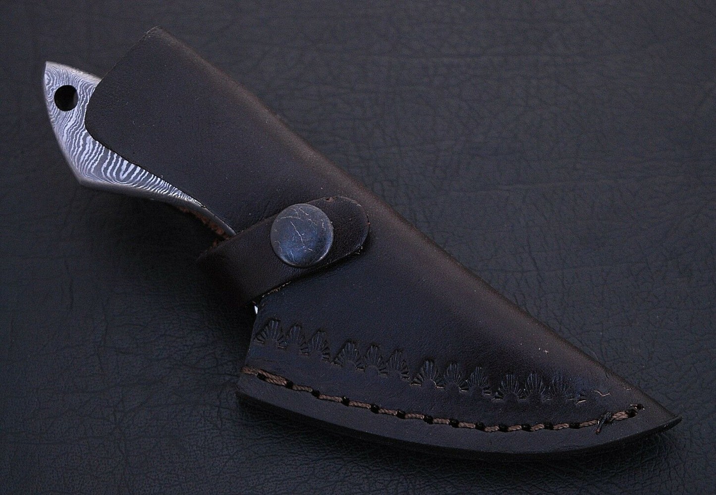 HS-854 Custom Handmade Full Damascus Mini Skinner Knife Overall - 6'
