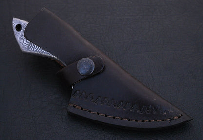 HS-854 Custom Handmade Full Damascus Mini Skinner Knife Overall - 6'