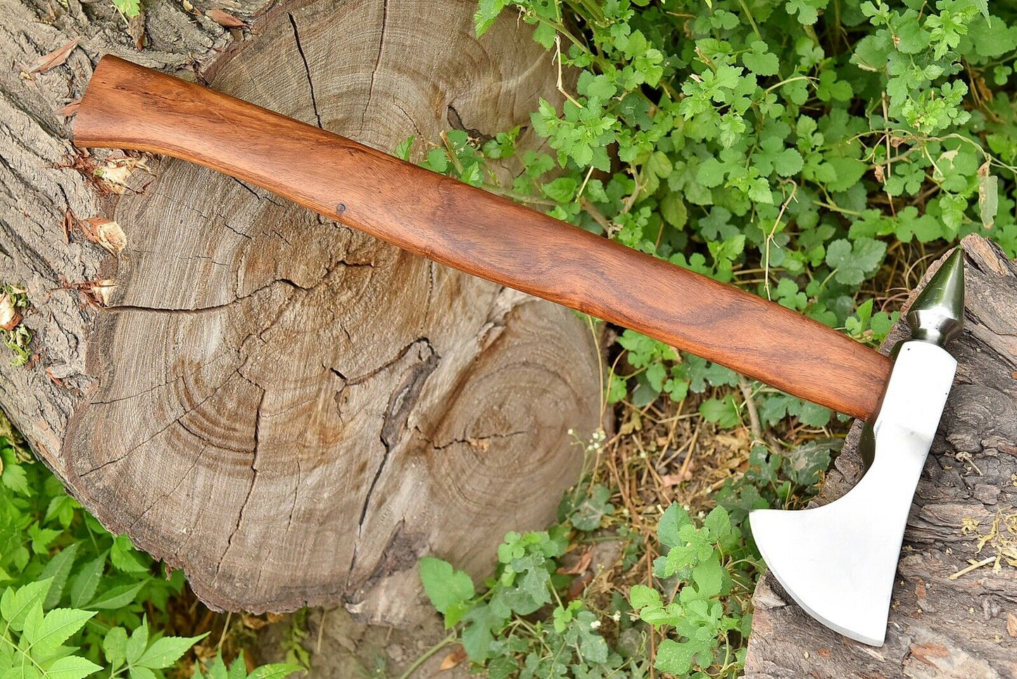 HS-1059 | Custom Handmade High Carbon Hand Forged Tomahawk knife, Hatchet, Axe,Integral Natural Wood
